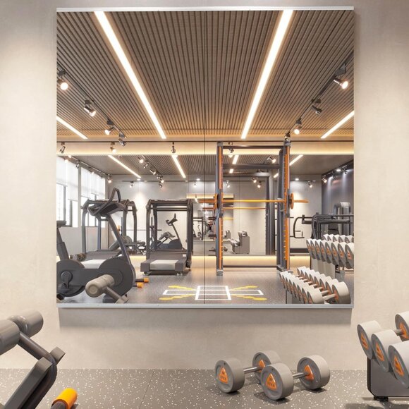 2Pack 56X16 Inch Home Gym Mirror, Wall Mounted Large Frameless